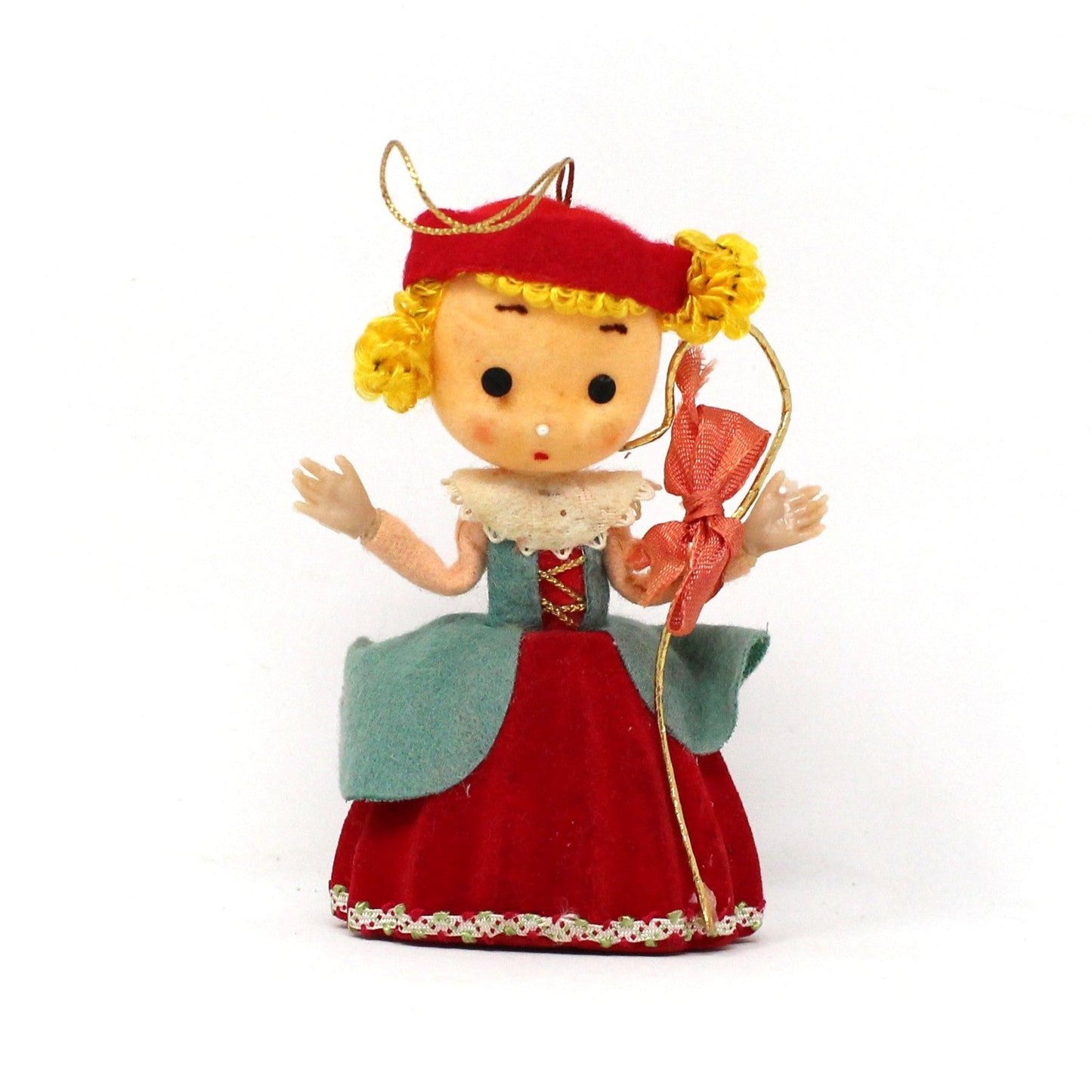Ornaments, Little Bo Peep Christmas Ornament, Flocked, Kitsch, Vintage RARE