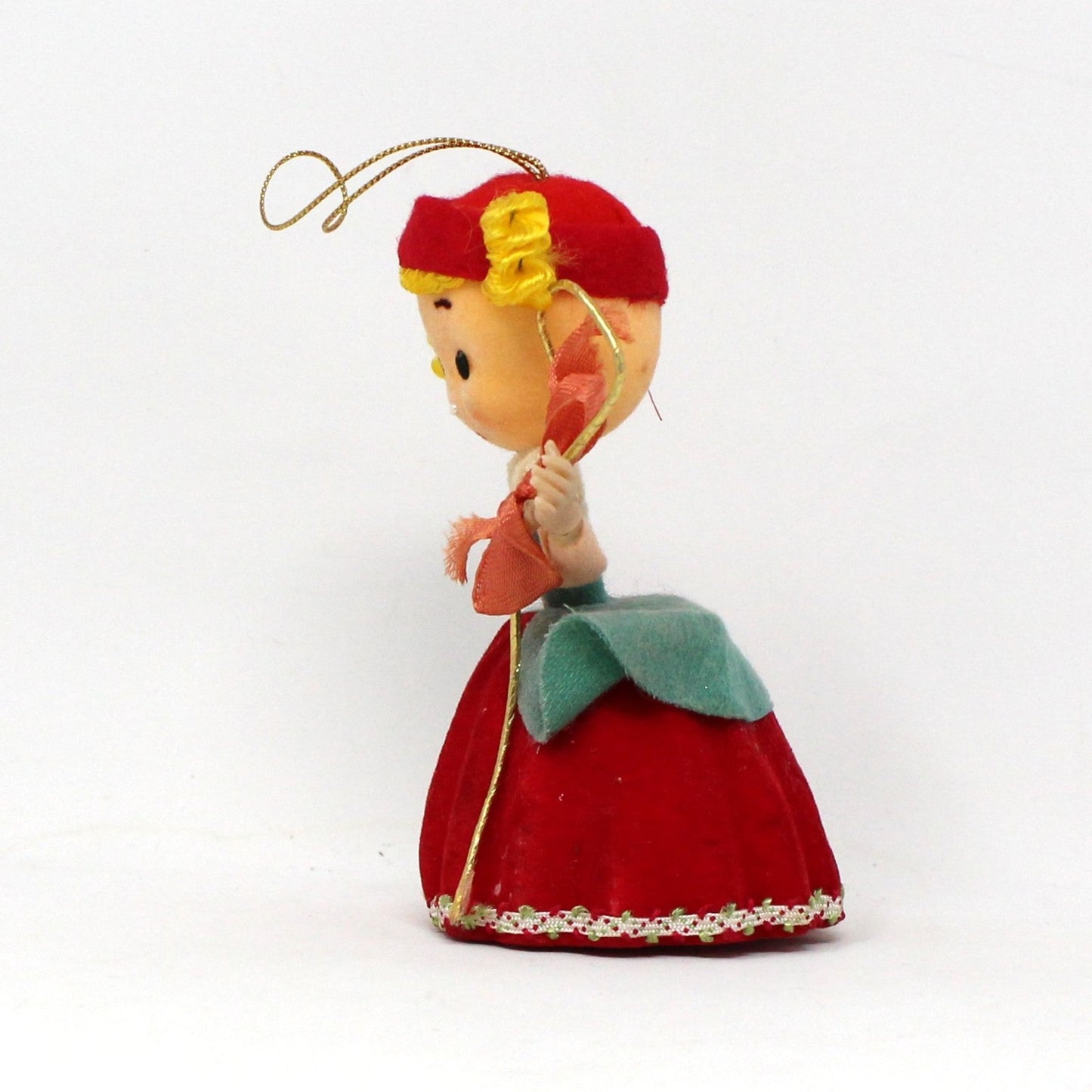 Ornaments, Little Bo Peep Christmas Ornament, Flocked, Kitsch, Vintage RARE