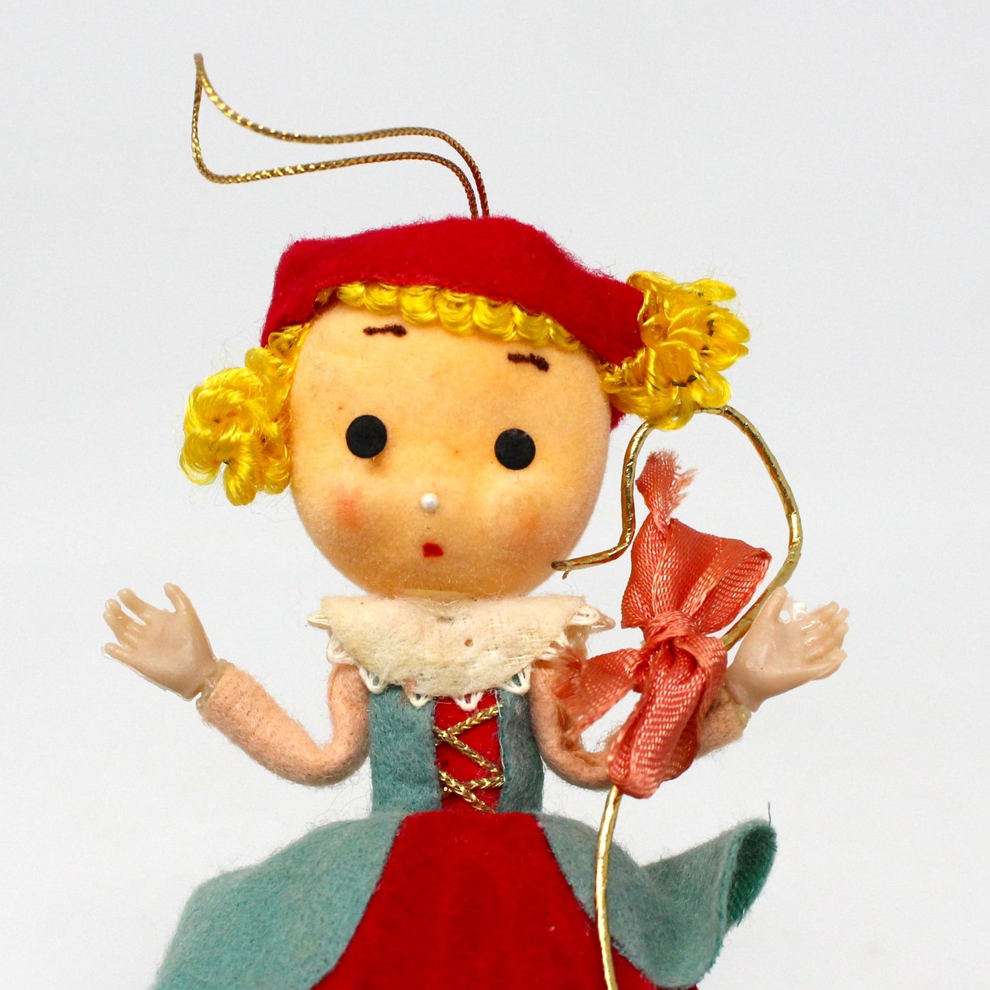 Ornaments, Little Bo Peep Christmas Ornament, Flocked, Kitsch, Vintage RARE