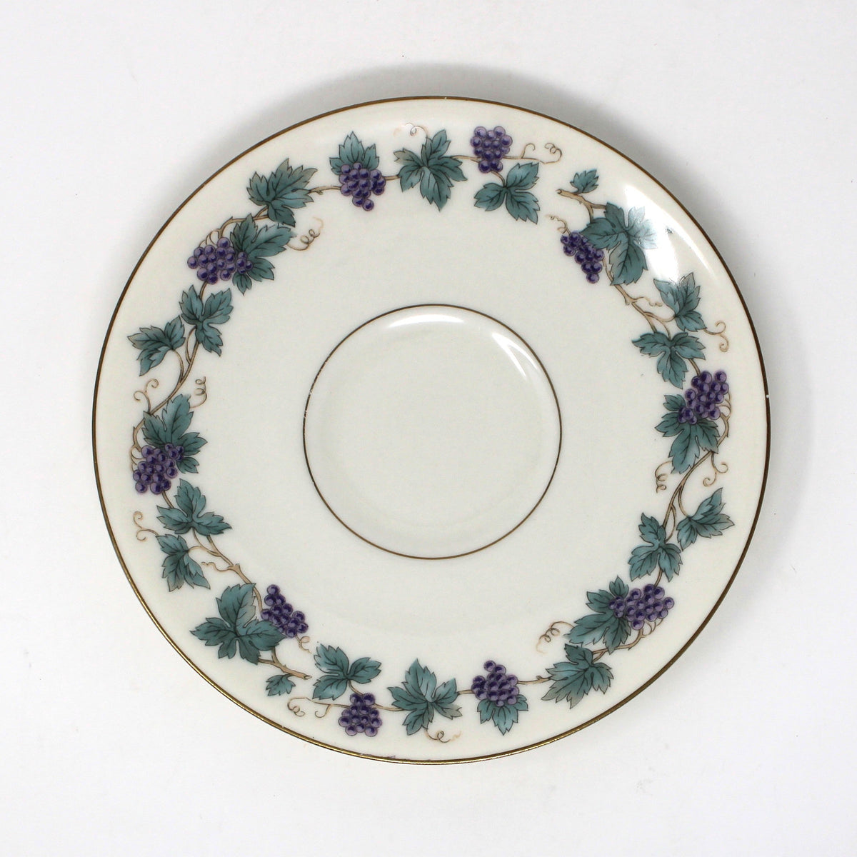 Tea Cups & Saucers: Theodore Haviland, Arbor, Grape Clusters, Set of 4, Vintage 1950