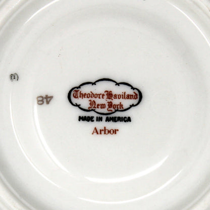 Tea Cups & Saucers: Theodore Haviland, Arbor, Grape Clusters, Set of 4, Vintage 1950