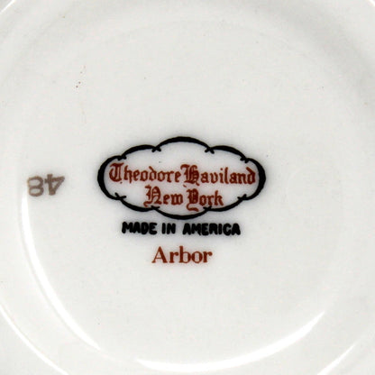 Tea Cups & Saucers: Theodore Haviland, Arbor, Grape Clusters, Vintage 1950, Replacement