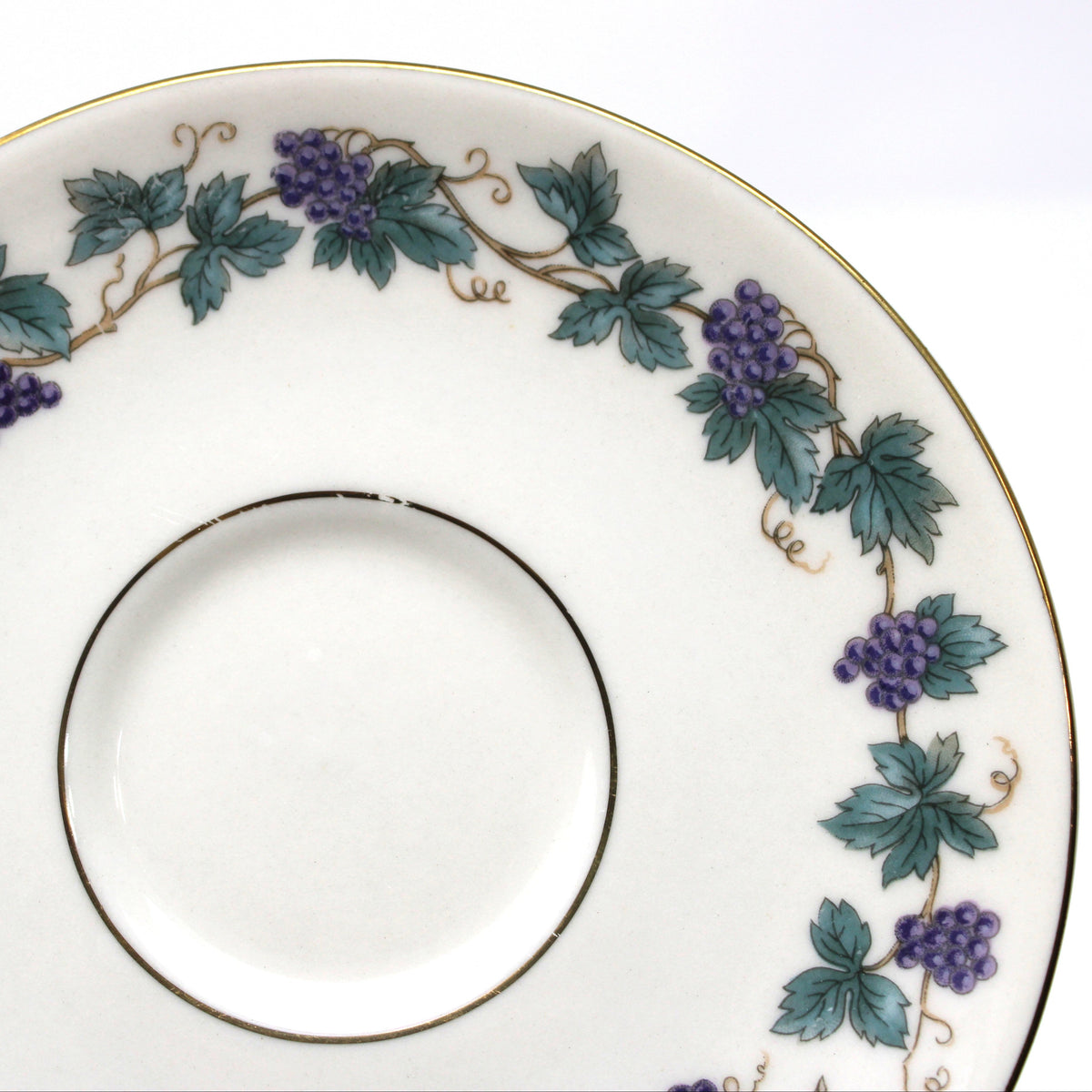 Tea Cups & Saucers: Theodore Haviland, Arbor, Grape Clusters, Set of 4, Vintage 1950