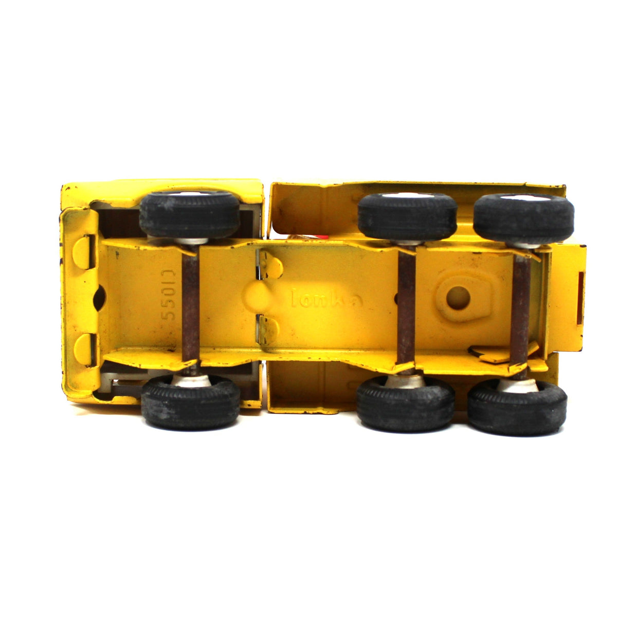 Toy Trucks: Tiny Tonka, Cement Mixer & Dump Truck, Pressed Steel, Yellow / Red, Vintage 1970s