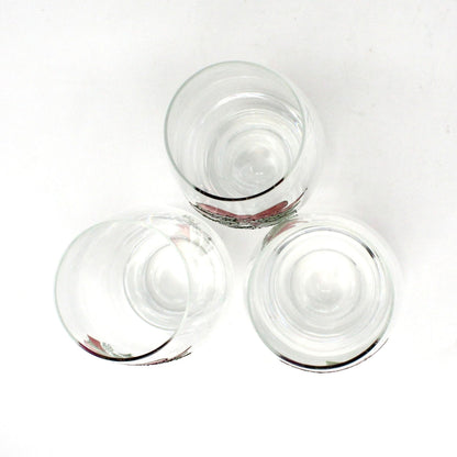 Glasses, Christmas Holly & Ribbon Beverage Glasses, Hand Painted, Signed, Set of 3