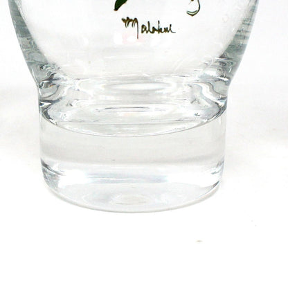 Glasses, Christmas Holly & Ribbon Beverage Glasses, Hand Painted, Signed, Set of 3