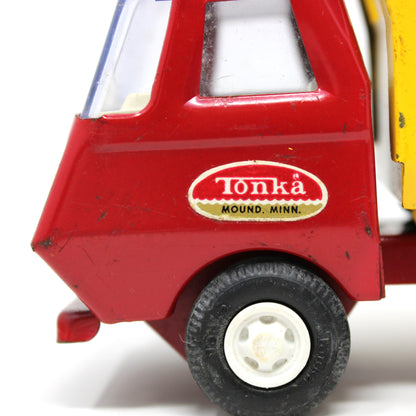 Toy Trucks: Tiny Tonka, Cement Mixer & Dump Truck, Pressed Steel, Yellow / Red, Vintage 1970s