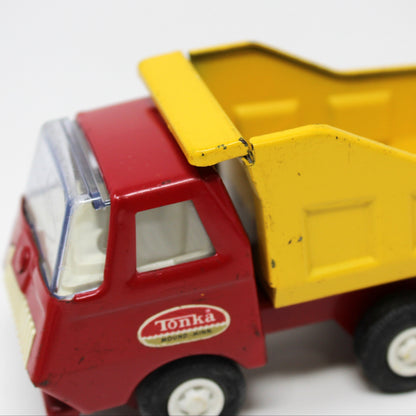 Toy Trucks: Tiny Tonka, Cement Mixer & Dump Truck, Pressed Steel, Yellow / Red, Vintage 1970s