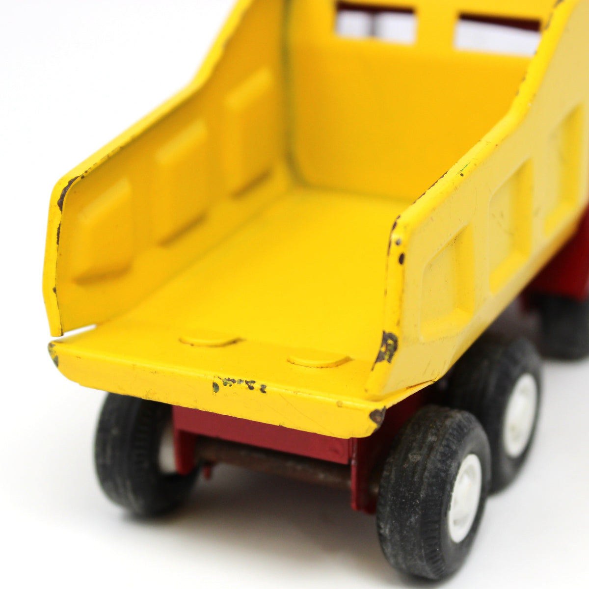 Toy Trucks: Tiny Tonka, Cement Mixer & Dump Truck, Pressed Steel, Yellow / Red, Vintage 1970s