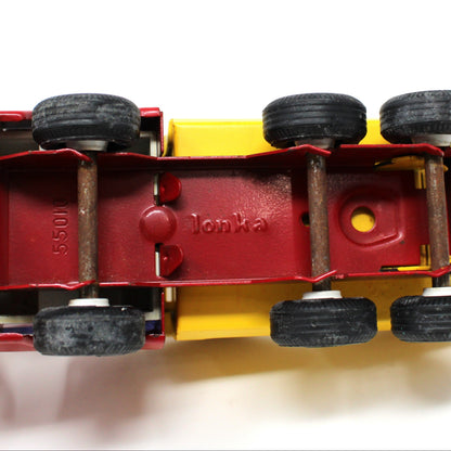 Toy Trucks: Tiny Tonka, Cement Mixer & Dump Truck, Pressed Steel, Yellow / Red, Vintage 1970s
