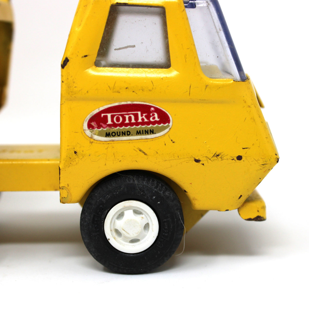 Toy Trucks: Tiny Tonka, Car Carrier / Motor Mover, Yellow Pressed Steel, Vintage 1960s