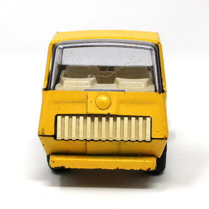 View of front grille, from a vintage Toy  Tonka, Car Carrier / Motor Mover, Yellow Pressed Steel, 1960
