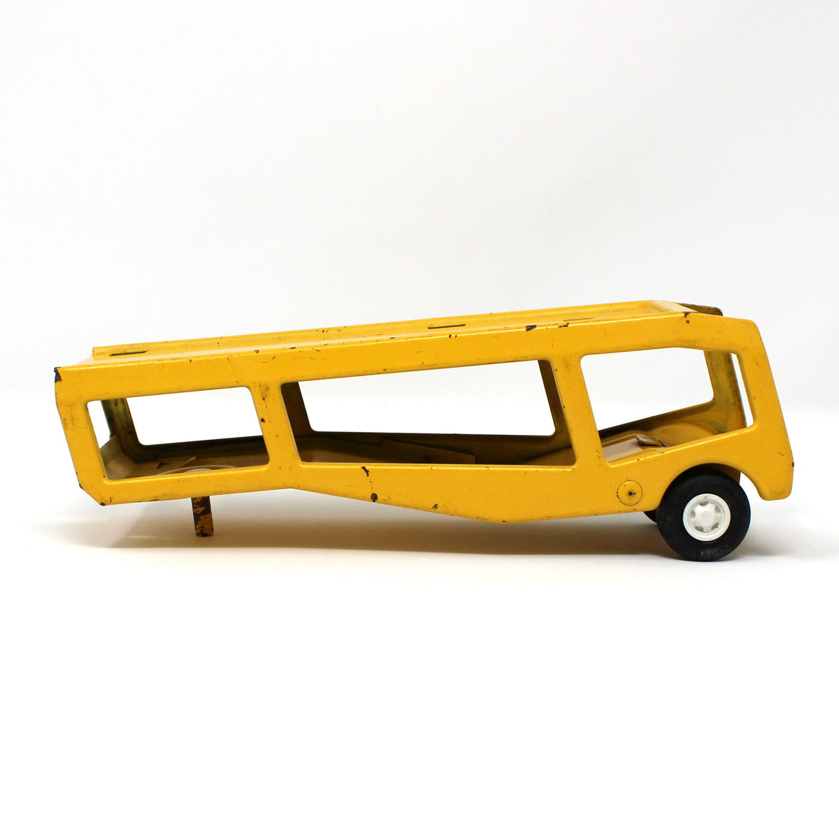 Toy Trucks: Tiny Tonka, Car Carrier / Motor Mover, Yellow Pressed Steel, Vintage 1960s
