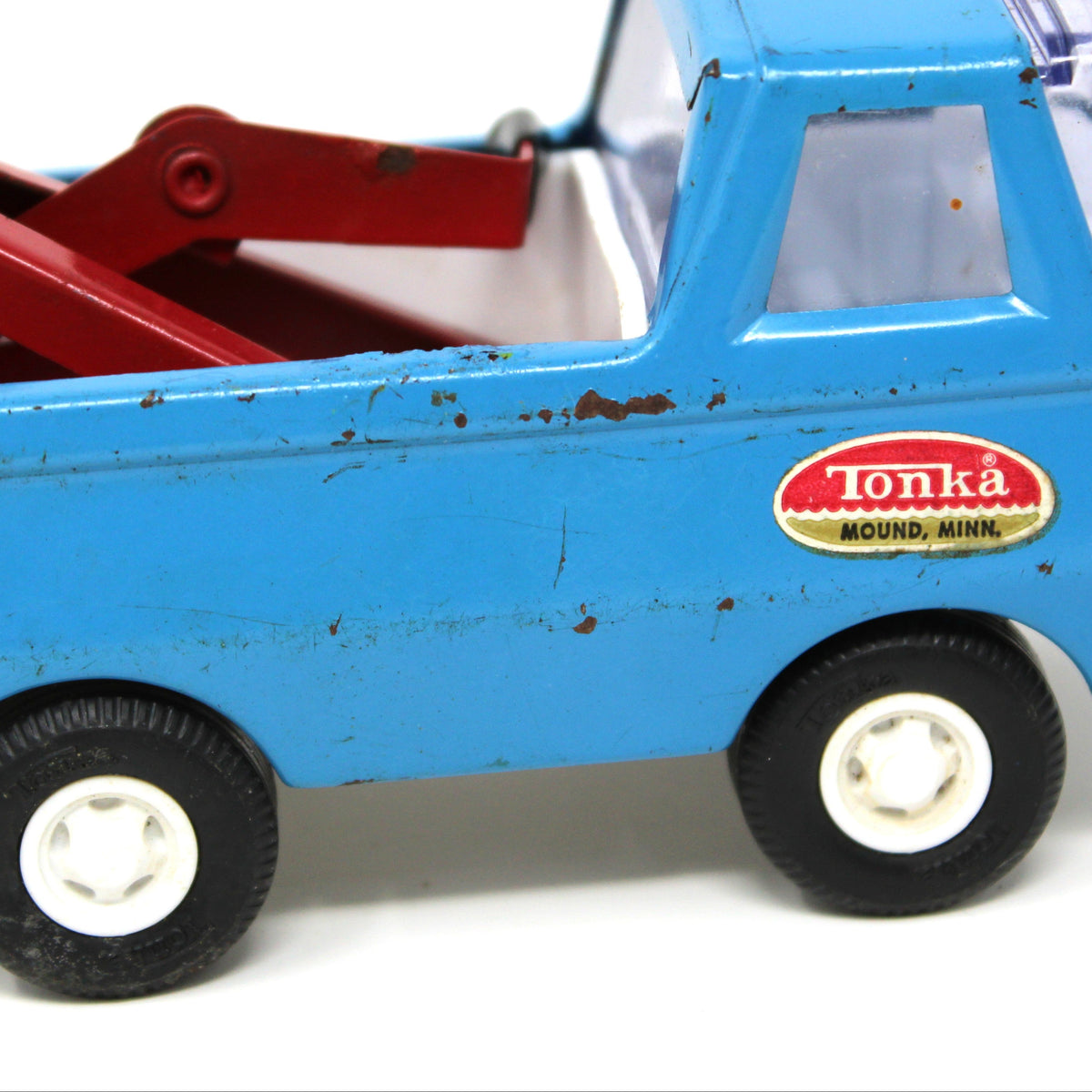 Toy Trucks: Tiny Tonka Wrecker 555 Red/Blue Steel VG, Vintage 1970s