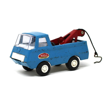 Toy Trucks: Tiny Tonka Wrecker 555 Red / Blue Steel, Paint Wear G, Vintage 1970s