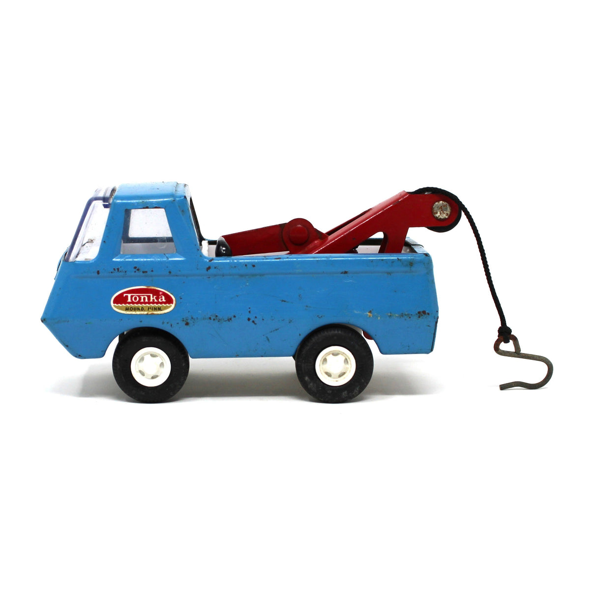 Toy Trucks: Tiny Tonka Wrecker 555 Red / Blue Steel, Paint Wear G, Vintage 1970s