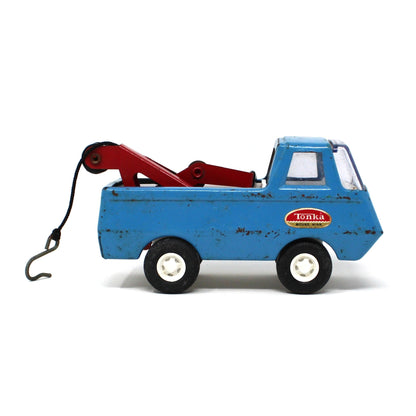 Toy Trucks: Tiny Tonka Wrecker 555 Red / Blue Steel, Paint Wear G, Vintage 1970s