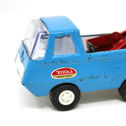 Toy Trucks: Tiny Tonka Wrecker 555 Red / Blue Steel, Paint Wear G, Vintage 1970s