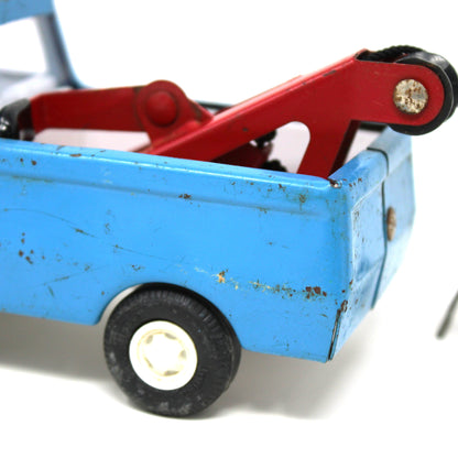 Toy Trucks: Tiny Tonka Wrecker 555 Red / Blue Steel, Paint Wear G, Vintage 1970s