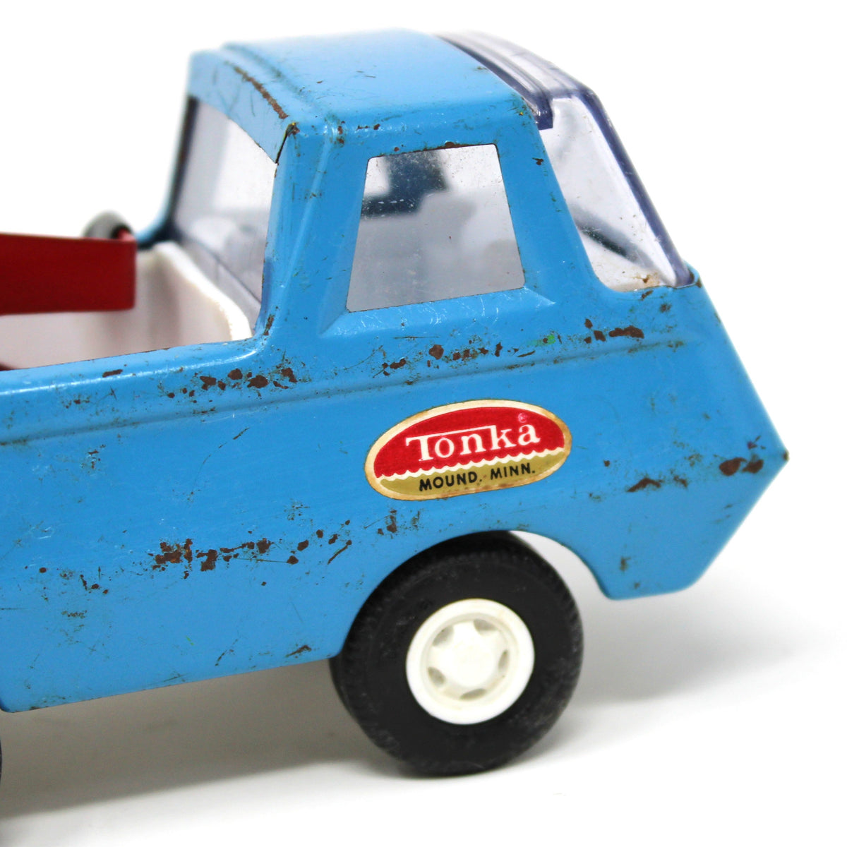 Toy Trucks: Tiny Tonka Wrecker 555 Red / Blue Steel, Paint Wear G, Vintage 1970s