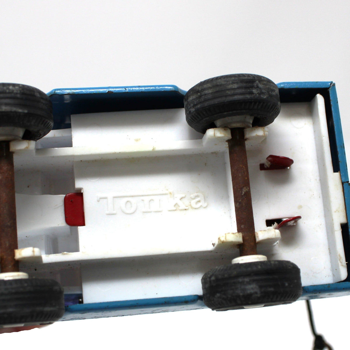 Toy Trucks: Tiny Tonka Wrecker 555 Red / Blue Steel, Paint Wear G, Vintage 1970s