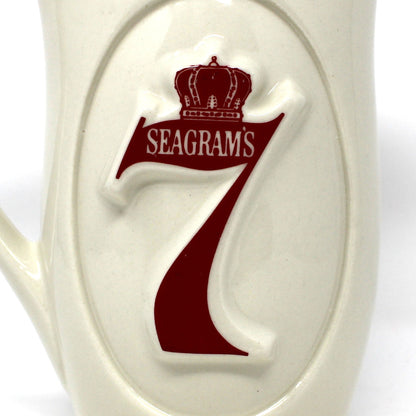 Pitcher: Seagram's 7 Crown, High-Relief 7 Logo Both Sides, McCoy, 24 oz, Vintage 1960s