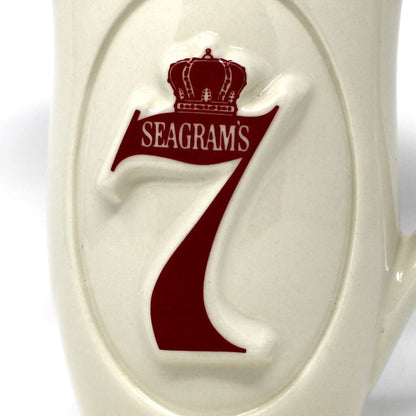 Pitcher: Seagram's 7 Crown, High-Relief 7 Logo Both Sides, McCoy, 24 oz, Vintage 1960s