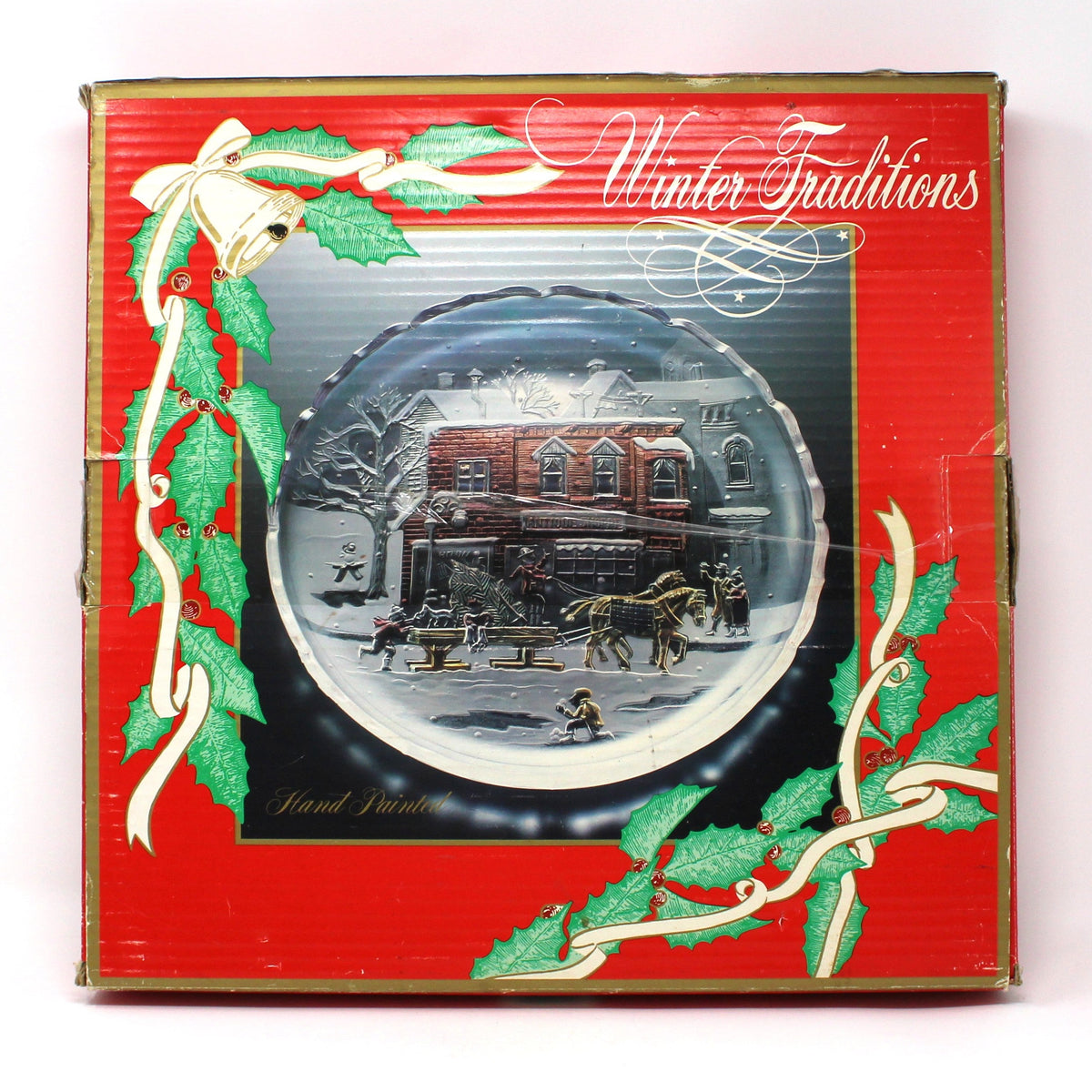 Winter Traditions serving platter in original box.  Vintage Christmas serveware