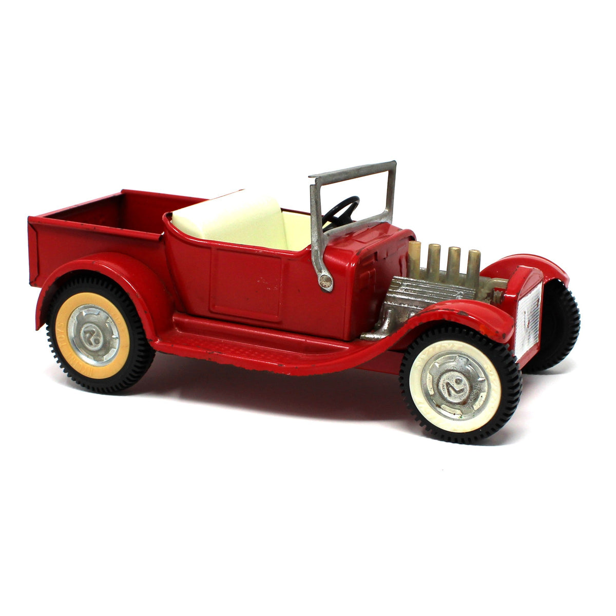 Toy Cars: Nylint Model T Hot Rod Pickup, Red, Pressed Steel, Vintage 1960s