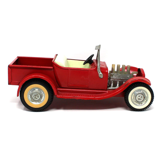 Toy Cars: Nylint Model T Hot Rod Pickup, Red, Pressed Steel, Vintage 1960s