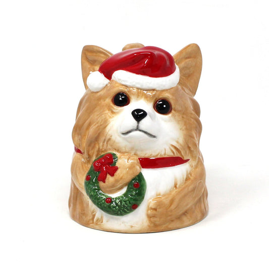 Mug, Corgi with Santa Hat, Christmas Coffee Mug, Upside Down, Ceramic, EDG Italy, 2000's
