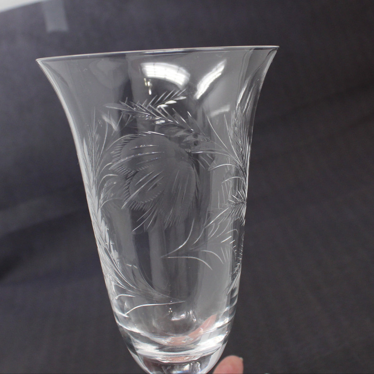Iced Tea Glasses: Tiffin-Franciscan, Mystic, Floral Cut, Replacement Glass, Vintage 1950