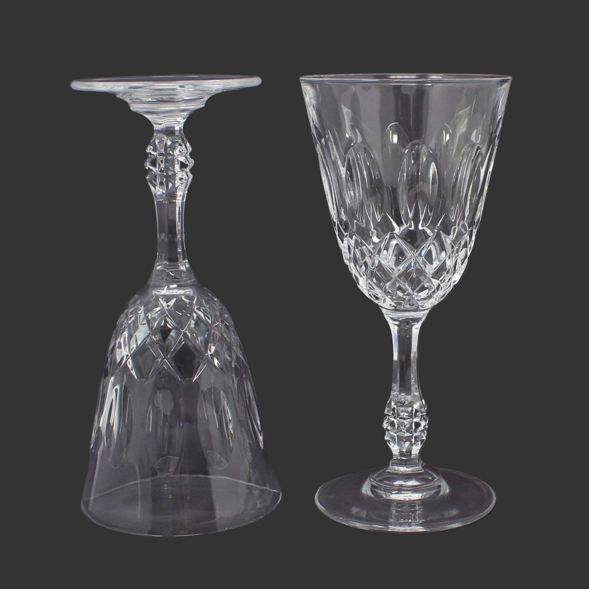 Wine Glasses: Claret, Royal Crystal Rock Linea Medici, Set of 2, Italy, Vintage 1985