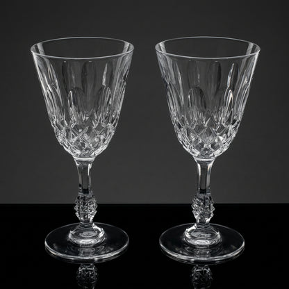 Wine Glasses: Claret, Royal Crystal Rock Linea Medici, Set of 2, Italy, Vintage 1985