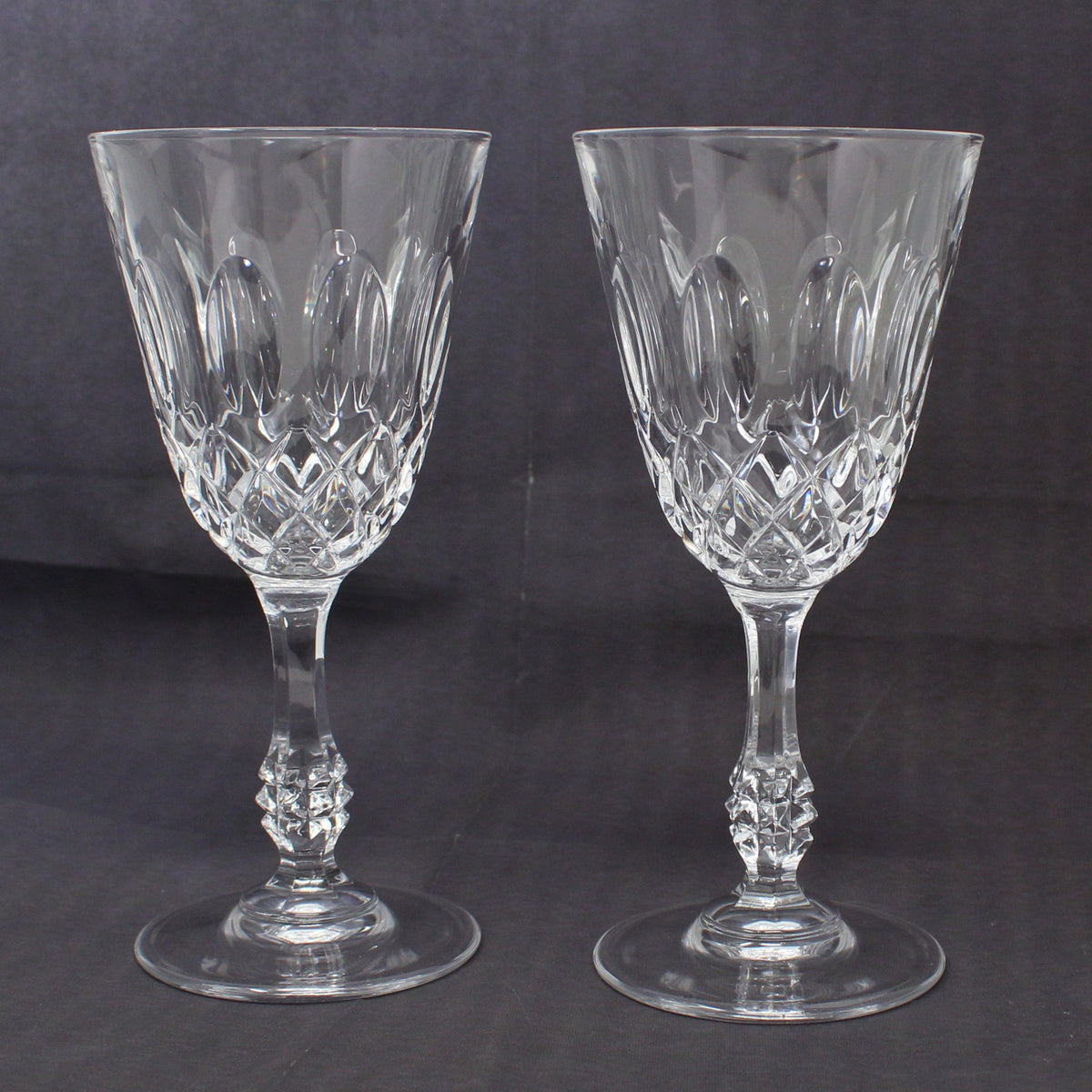 Wine Glasses: Claret, Royal Crystal Rock Linea Medici, Set of 2, Italy, Vintage 1985