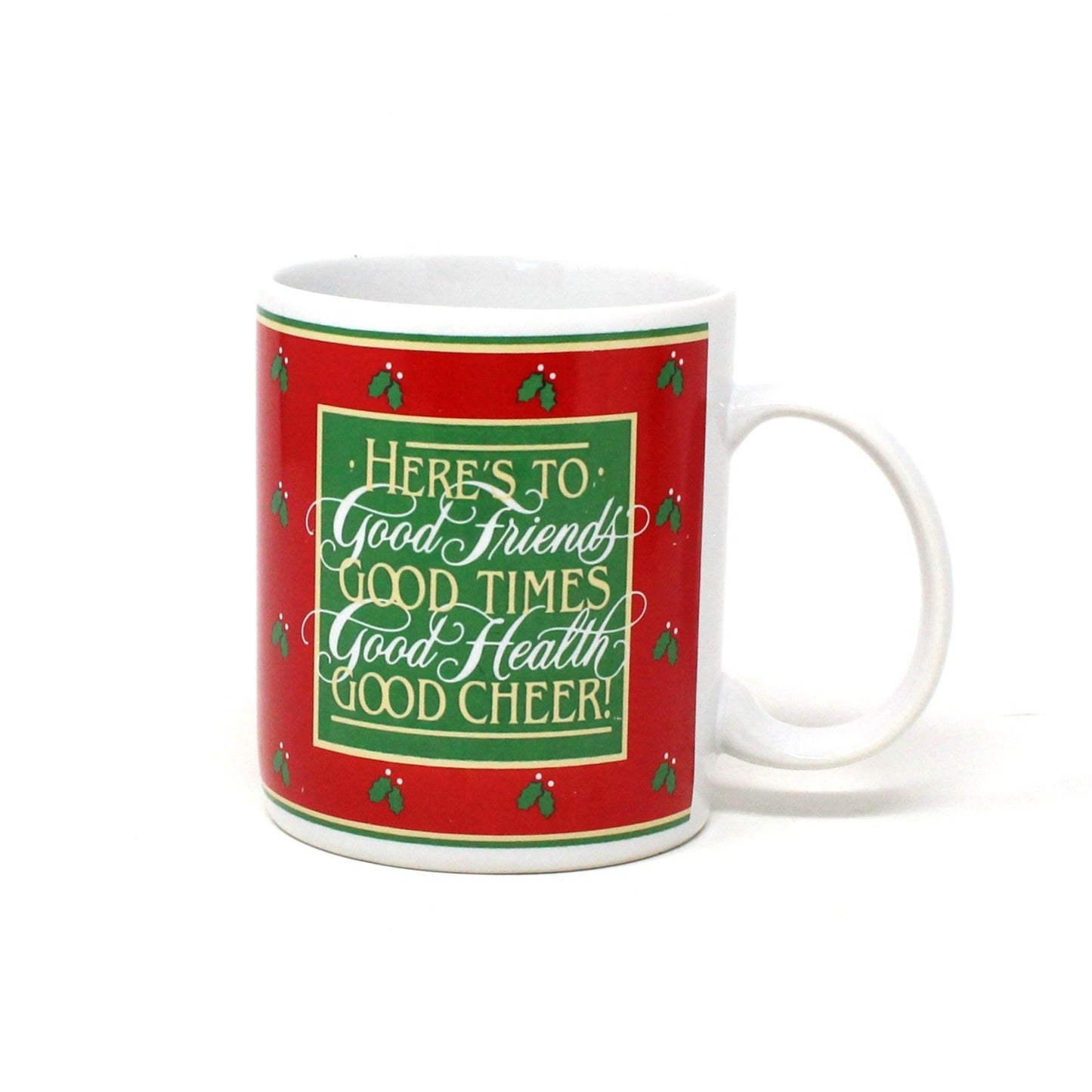 Mug, Hallmark, Christmas Mug, Good Friends, Good Times, Health & Cheer..., Coffee Mug, Vintage, 1985