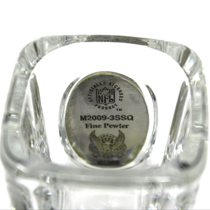 Shot Glass: Miami Dolphins, Football Dolphin Helmet Logo, Oval Pewter Emblem, Square, 2000