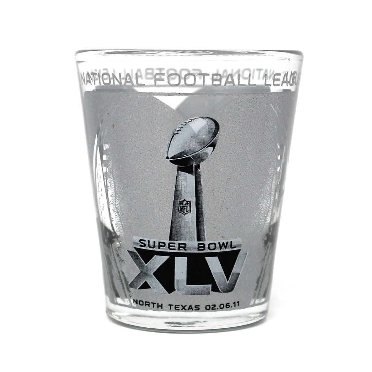 Shot Glass: Super Bowl XLV, Packers vs Steelers, NFL Lombardi Trophy, 2011