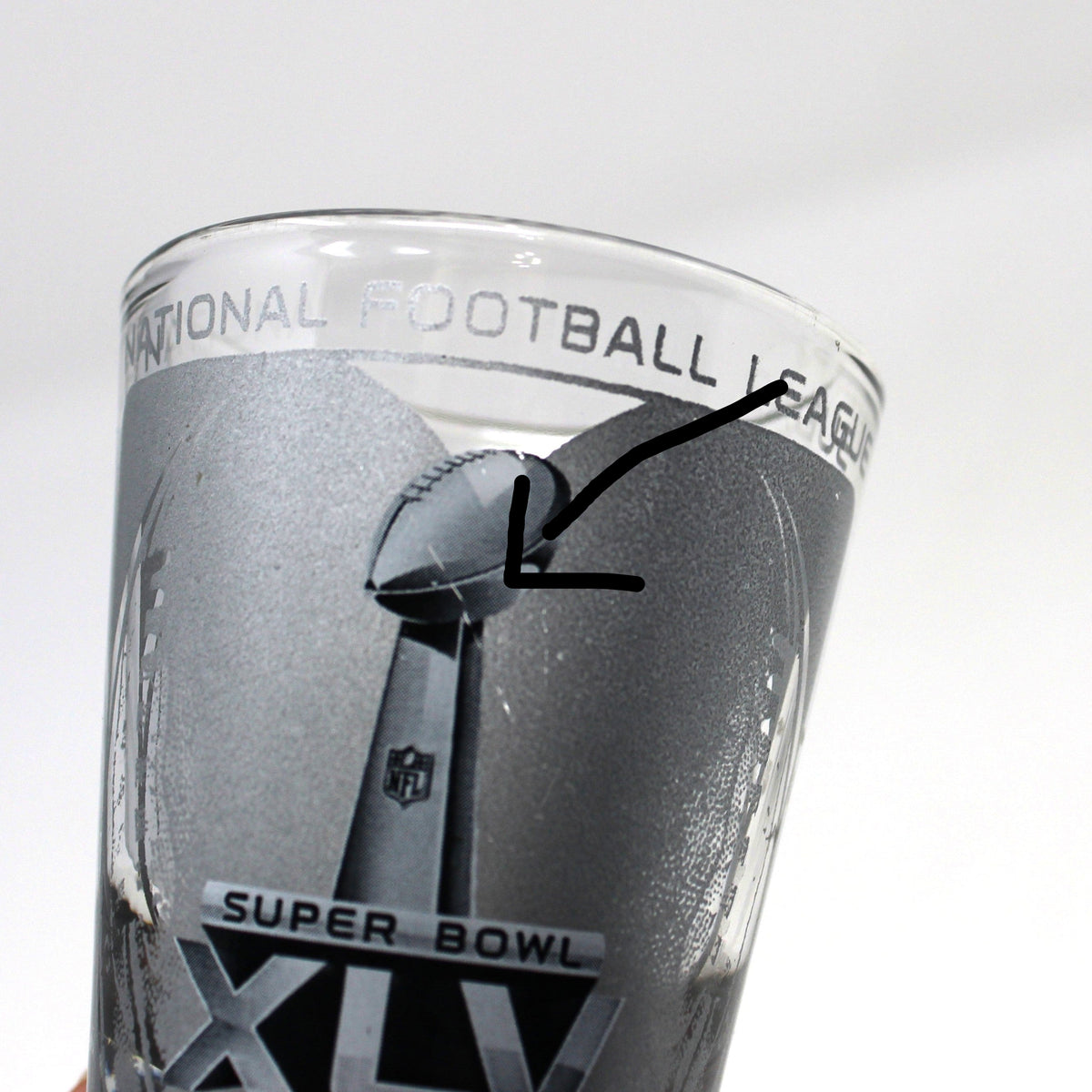 Shot Glass: Super Bowl XLV, Packers vs Steelers, NFL Lombardi Trophy, 2011