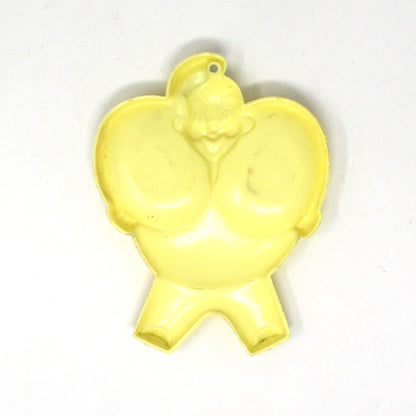 Spoon Rest, Double Spoon Holder, Jolly Chef Yellow, Vintage Collectible Kitchen Utensil, 1950's