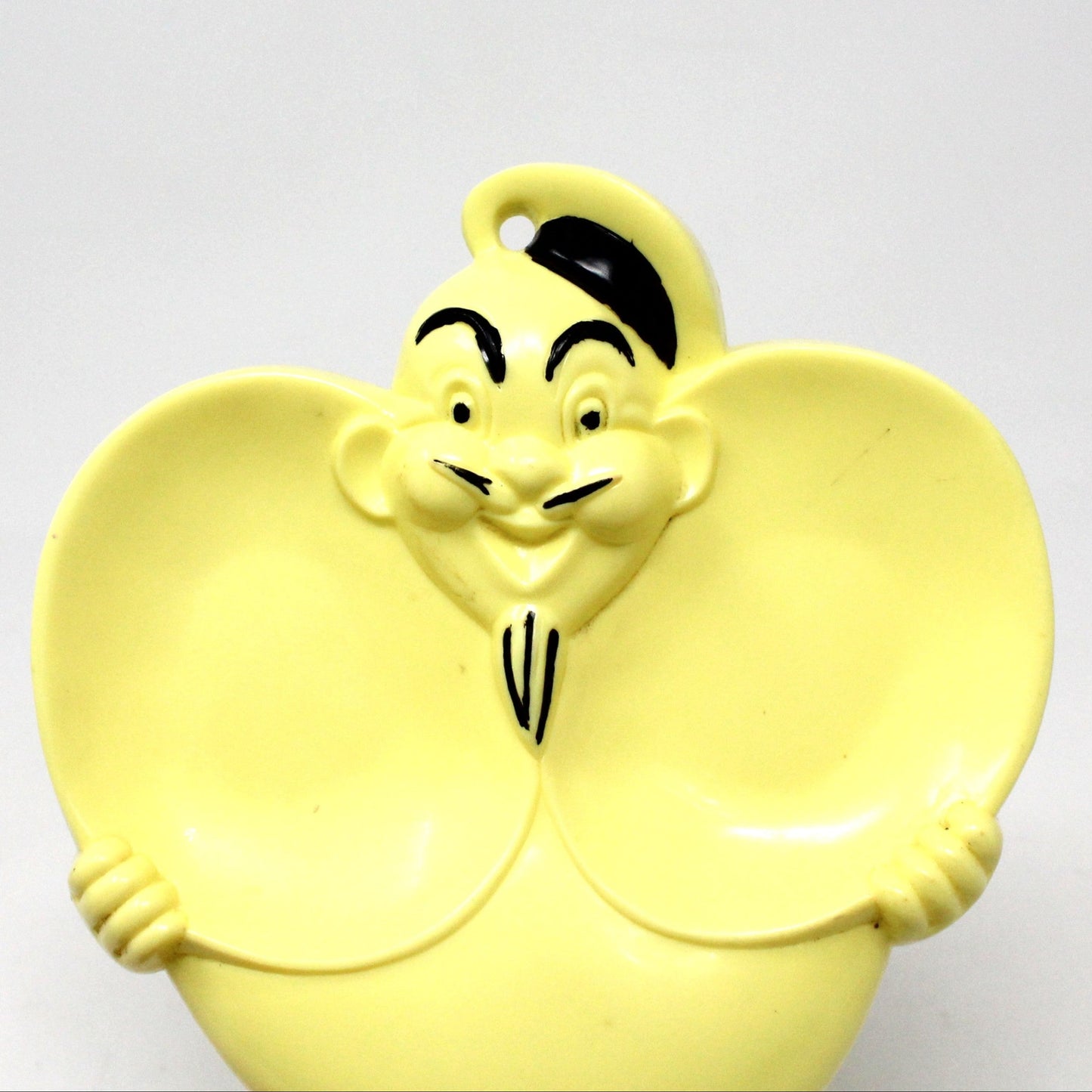 Spoon Rest, Double Spoon Holder, Jolly Chef Yellow, Vintage Collectible Kitchen Utensil, 1950's