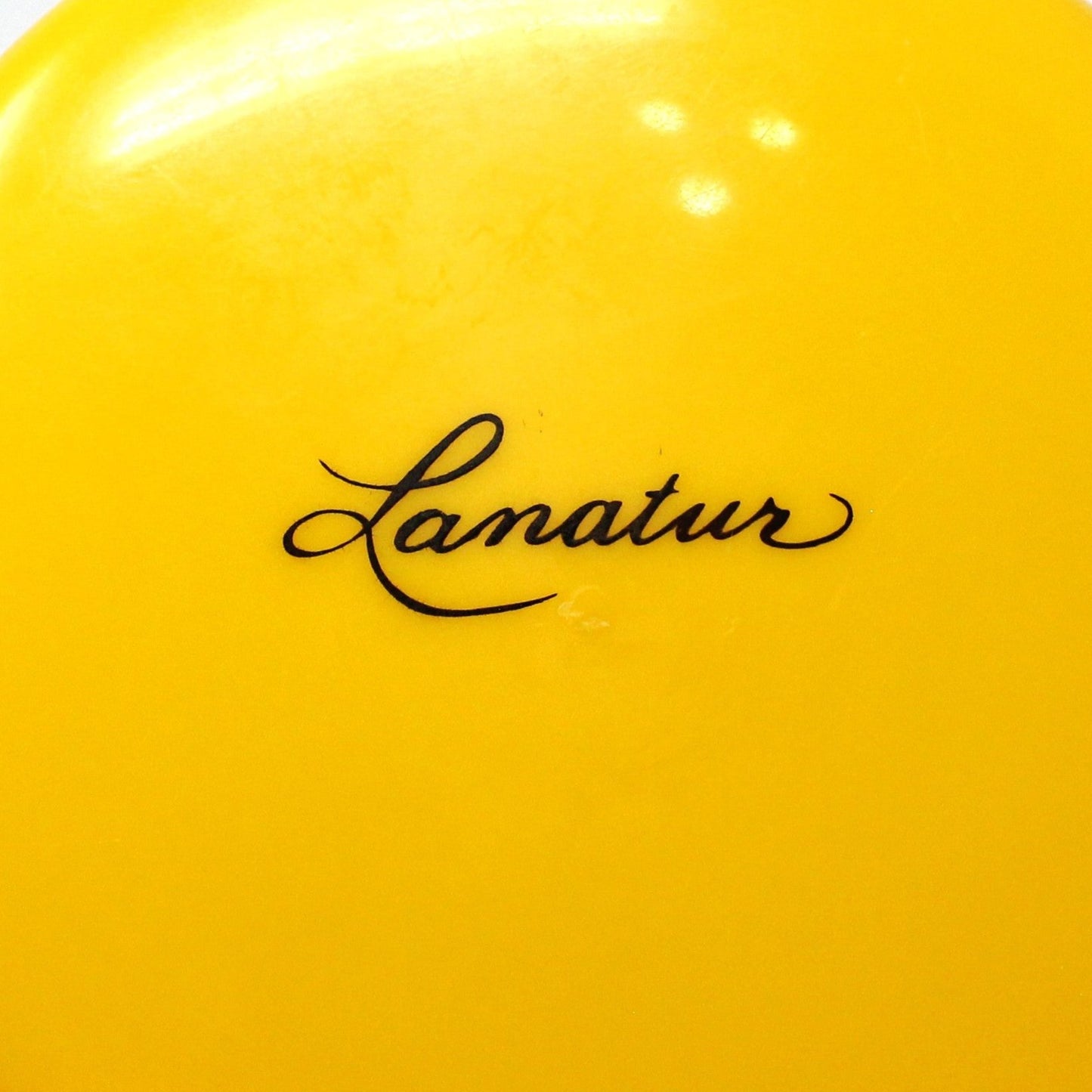 Box, Dusting Powder Box, Lanatur, Yellow Plastic, Vintage, 1970's