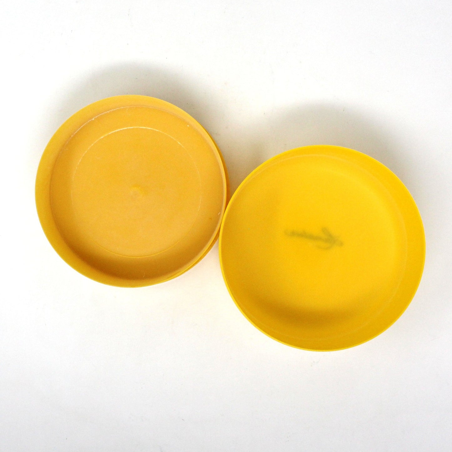 Box, Dusting Powder Box, Lanatur, Yellow Plastic, Vintage, 1970's