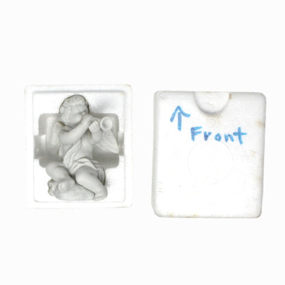 Figurine, Avon, Cherub Angel Nativity Collectibles, White Porcelain, In Original Box, Vintage, 1989