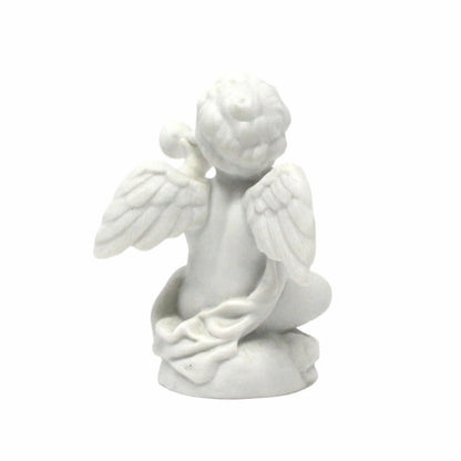 Figurine, Avon, Cherub Angel Nativity Collectibles, White Porcelain, In Original Box, Vintage, 1989