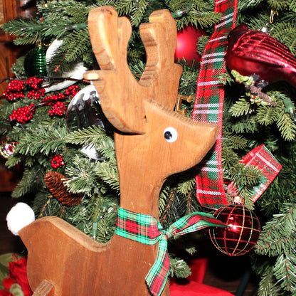 Reindeer, Wooden Christmas Deer, Hand Made, Free Standing, Interlocking Pieces, Vintage