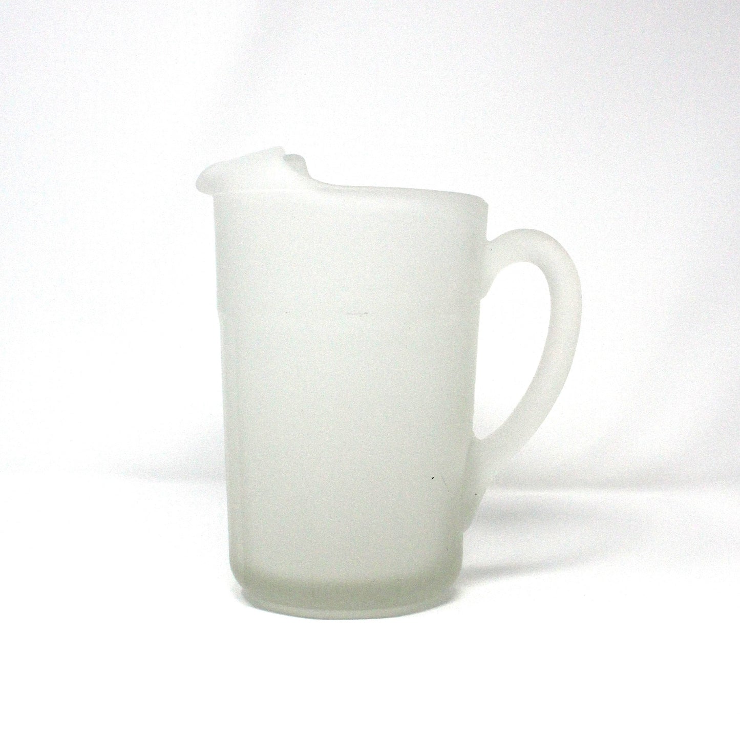 Pitcher, White Frosted Glass, Paneled Serving Pitcher, Vintage, 1950's
