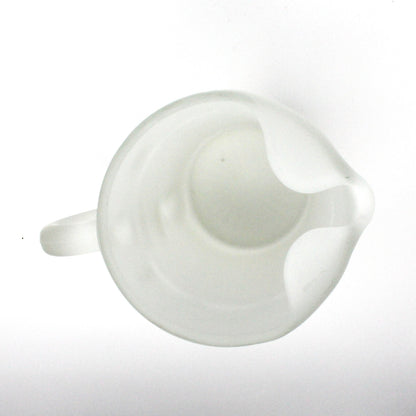 Pitcher, White Frosted Glass, Paneled Serving Pitcher, Vintage, 1950's