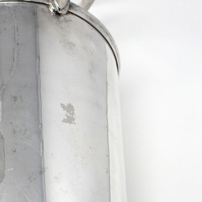 Ice Bucket, Champagne Bucket, Ice Pail, Silverplate, Hinged Handle & Ribbed Banding, Vintage