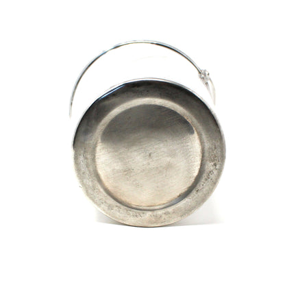 Ice Bucket, Champagne Bucket, Ice Pail, Silverplate, Hinged Handle & Ribbed Banding, Vintage